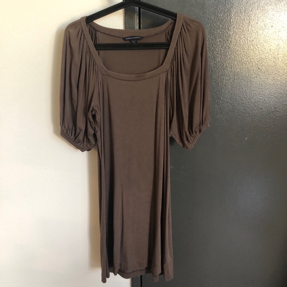 Puffed Sleeve Cotton Dress